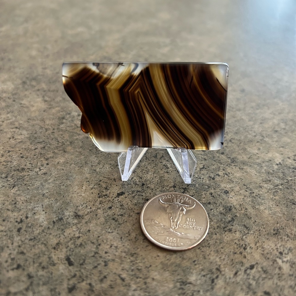 🇺🇸 Handmade Montana State Agate Sculpture, NWOT